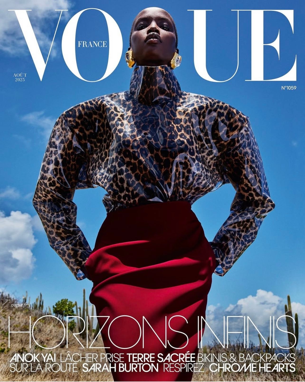 For the October cover story of Vogue France, Anok Yai is
