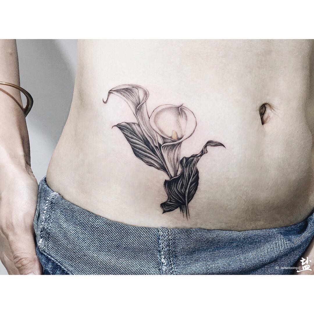 SALTtattooing - { 純白的海芋是關於父親的記憶 } _ 鹽 °Salt's tattooart：the Calla lily ...
