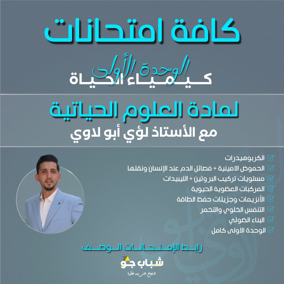جميع امتحانات الوحدة... - الأحياء مع الأستاذ لؤي أبو لاوي | Facebook