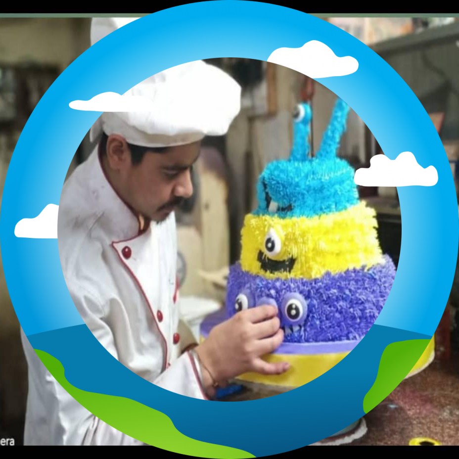 Fancy design cake making cut cake kese banaye | Bakery chef Girish Pathak
