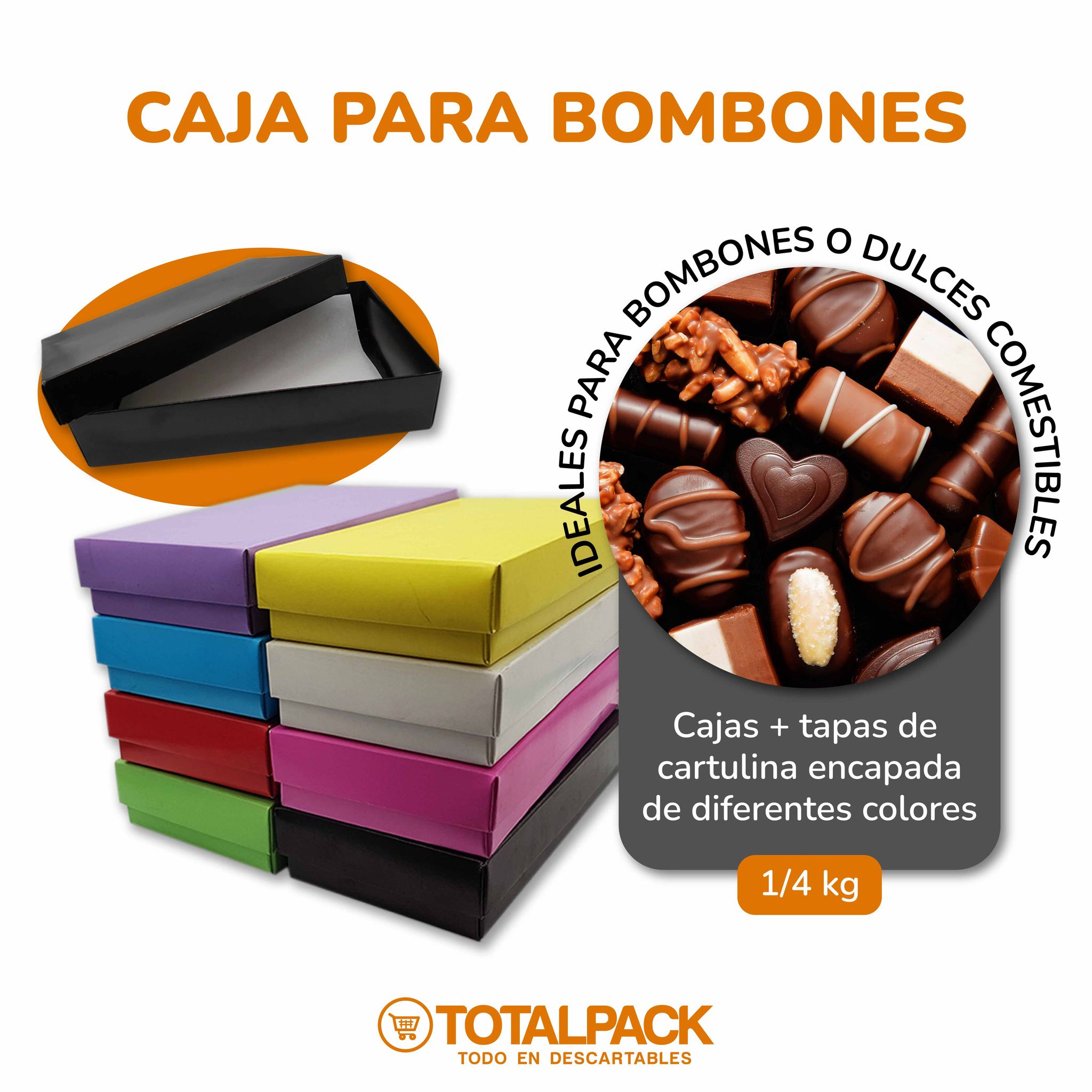 💝🍬 Caja de colores para Bombones 1/4... - TotalPack Mayorista | Facebook