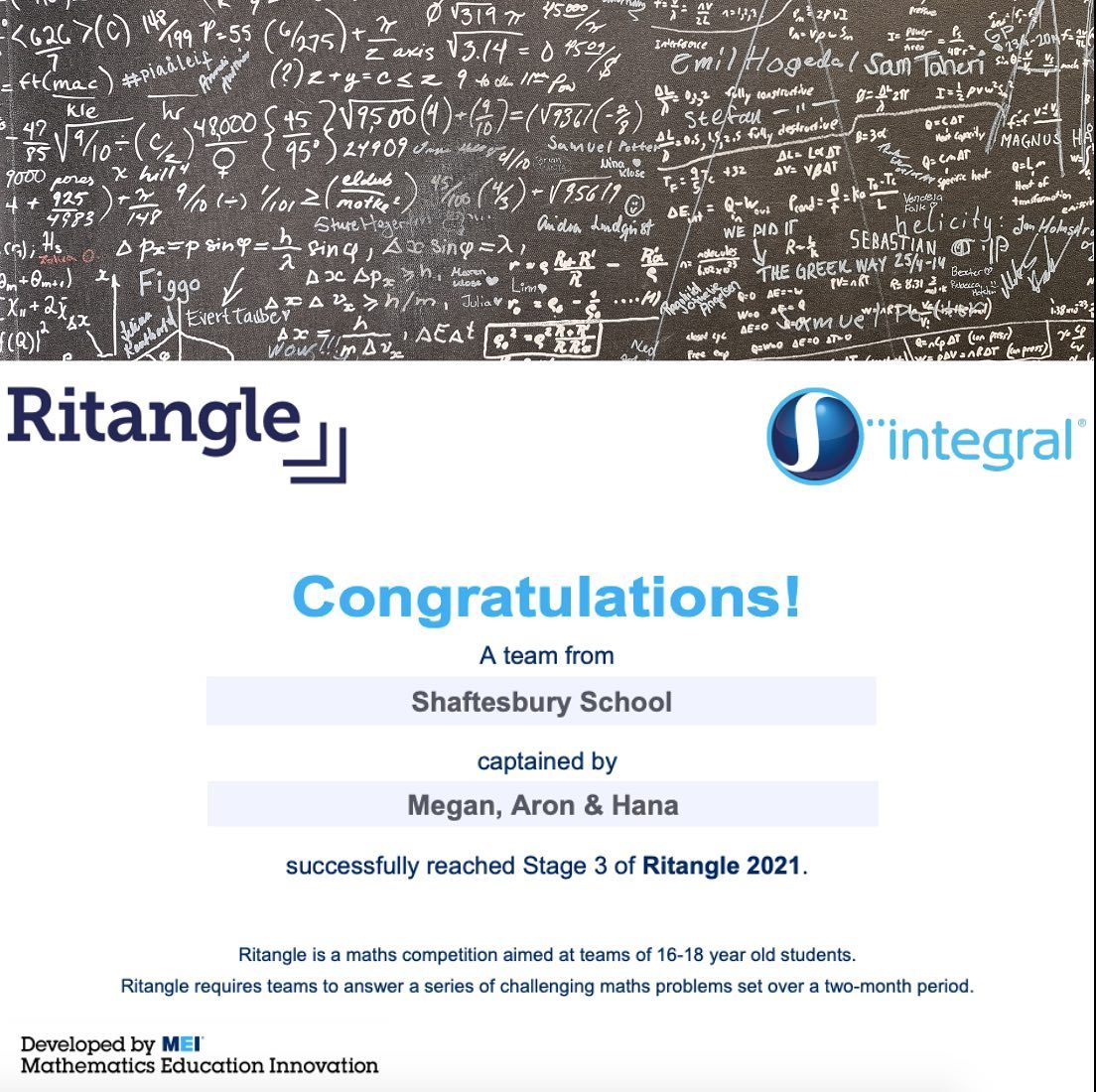 Congratulations to our Year 13... - Shaftesbury School