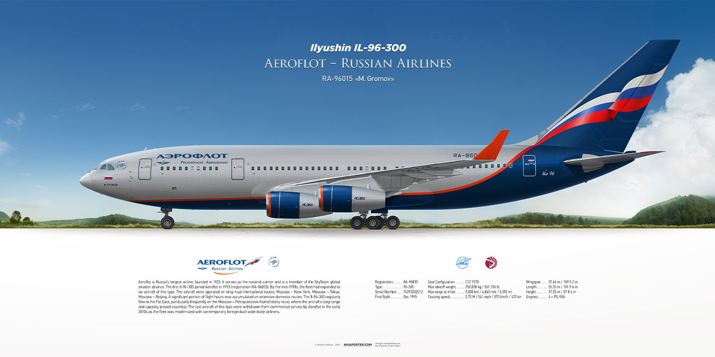 Il-96-300 RA-96007 of Aeroflot made its first flight on 24