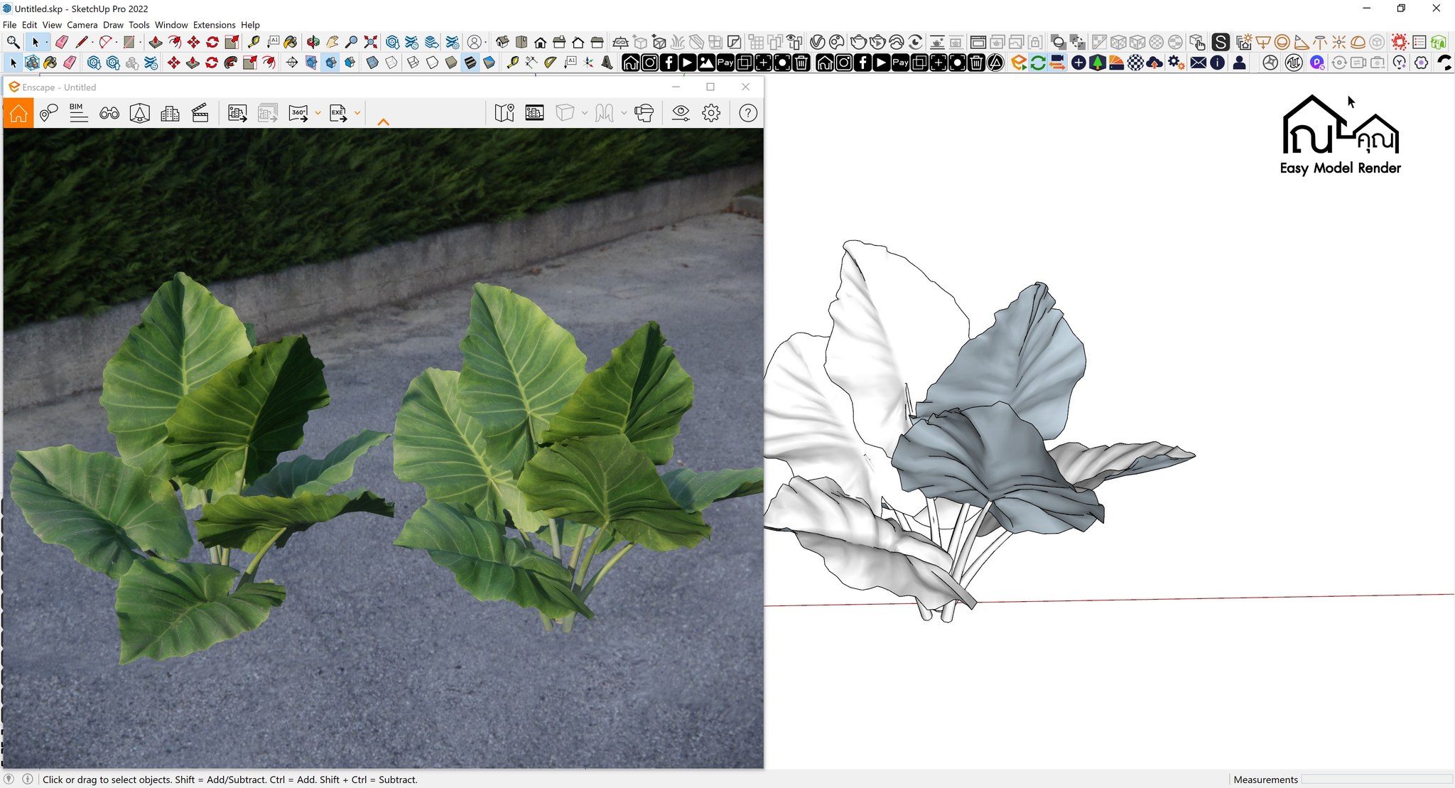 Test โมเดล Enscape ในปลั๊กอิน Easy... - Easy Model Render