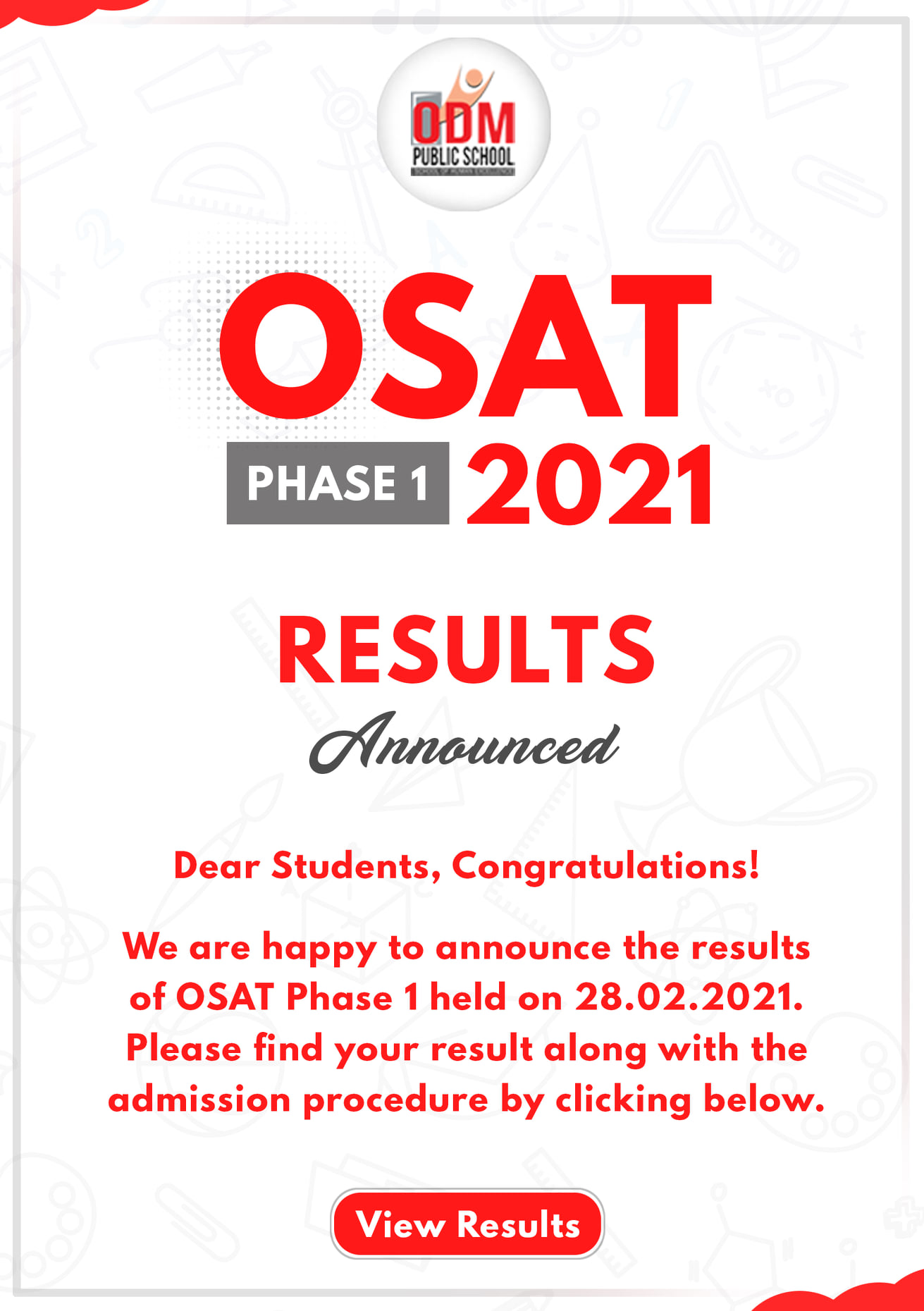 🔊 OSAT (ODM Scholarship Admission... - ODM Public School | Facebook