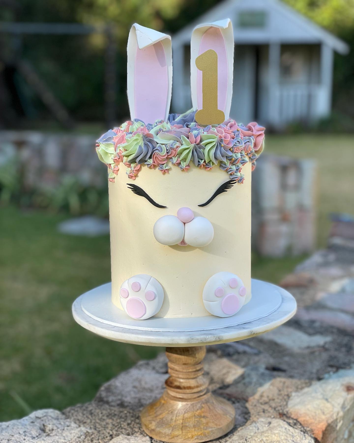 Cakery at 39 - A pastel bunny cake and a little smash cake... | Facebook