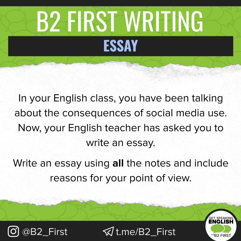 Here's a B2 First-style writing... - Get Speaking English