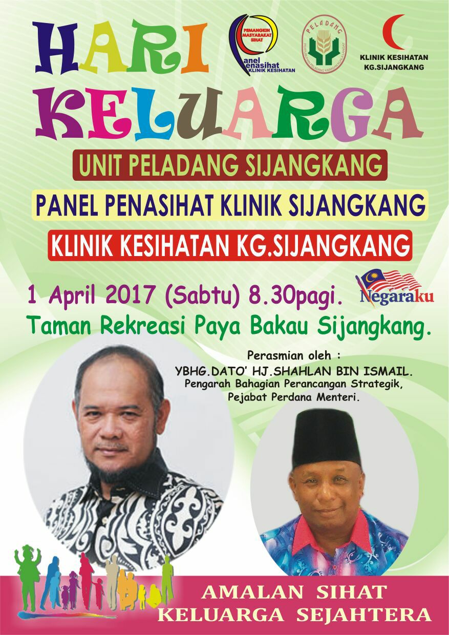 Ark Abdul Razak Khasbullah Ark Abdulrazakkhasbullah Hari Keluarga Unit Peladang Sijangkang Panel Penasihat Klinik Kesihatan Sijangkang Amalan Sihat Keluarga Sejahtera Hari Keluarga Akan Diadakan Pada 1hb April 2017 Bertempat