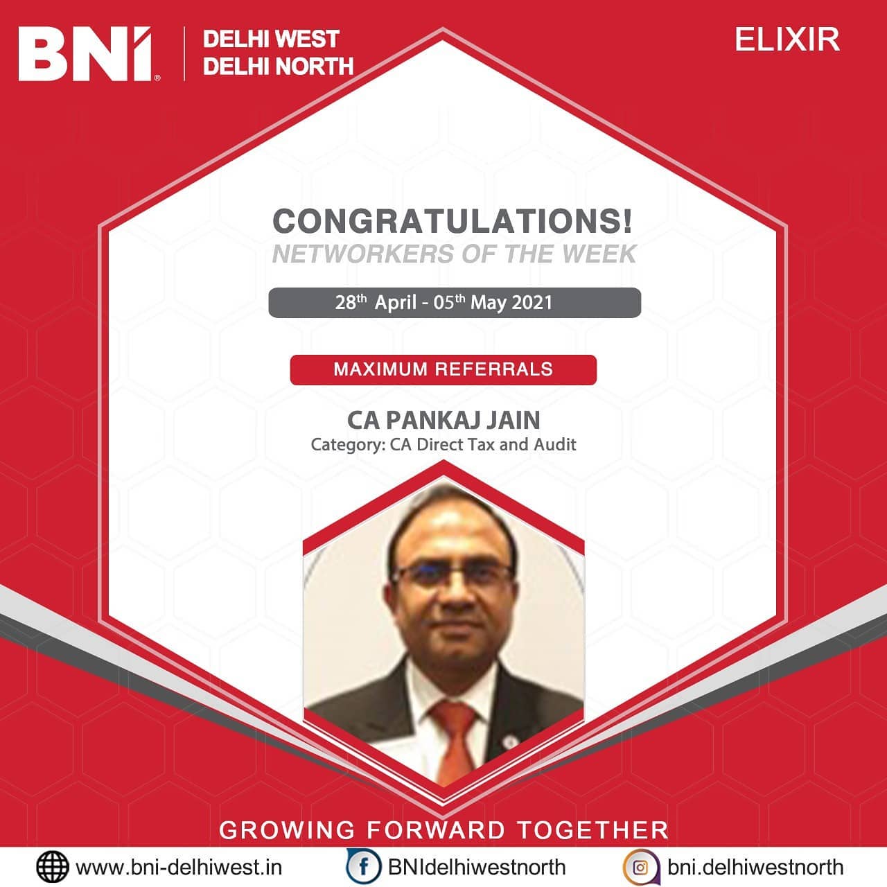 BNI New Delhi - Congratulations to the notable networker...