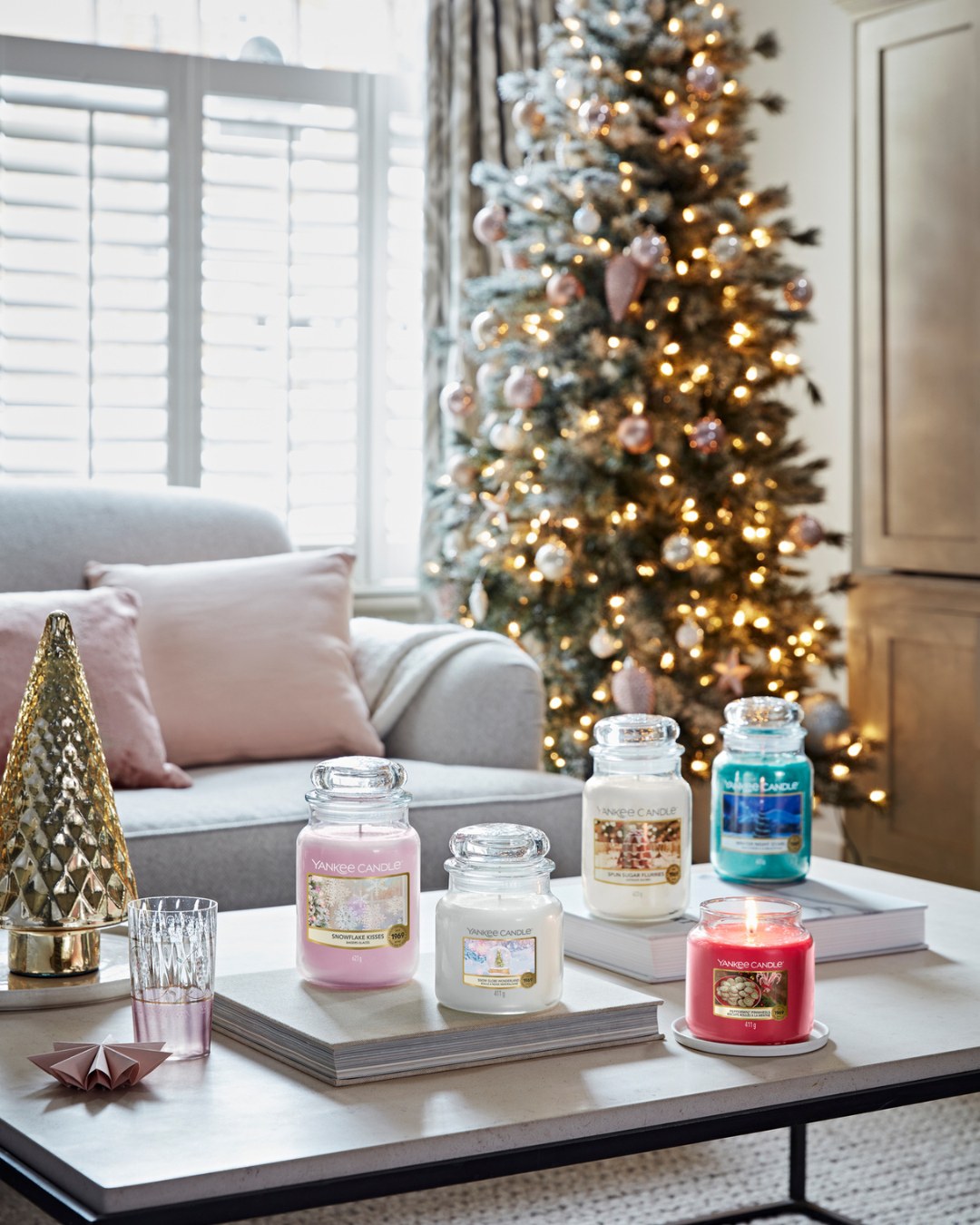 Set Regalo Yankee Candle 3 Candele Votive – Collezione Snow Globe Wonderland, Profumi Invernali Di Lusso