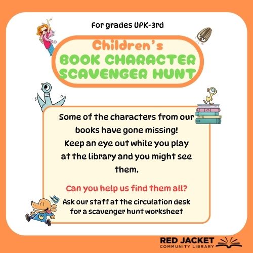 Our characters are hiding!... - Red Jacket Community Library