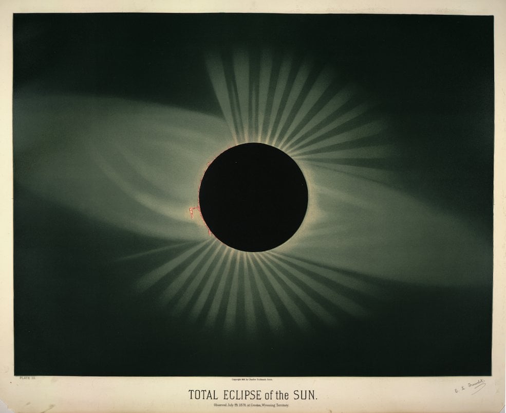 Total Eclipse of the Sun, 1882. Chromolithograph after a pastel