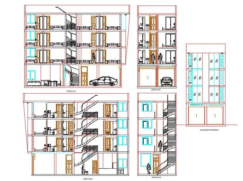 Autocadfiles - AutoCAD drawing hostel building section and... | Facebook