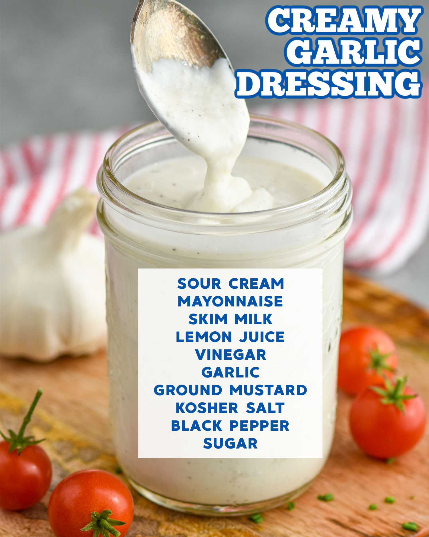 This Creamy Garlic Dressing is so easy and perfect for a side salad