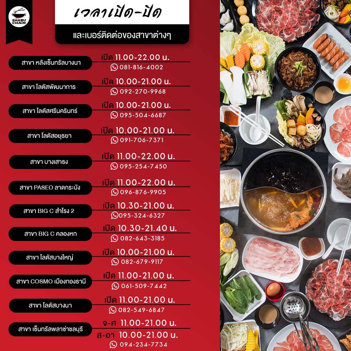 Shabu Chain - เชนคุงมาชี้พิกัดความอร่อย ทั้งหมด 12 สาขา...