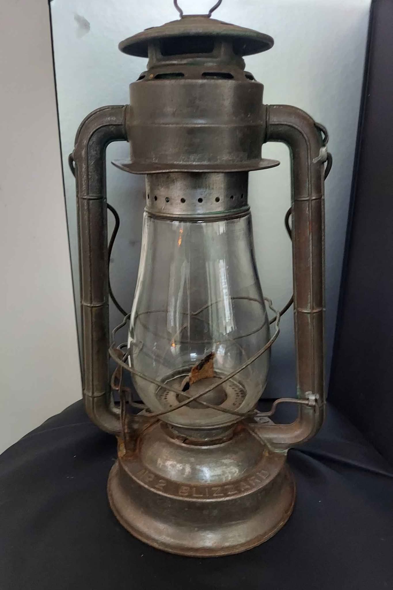 This antique lantern is a Dietz No 999 kerosene lantern