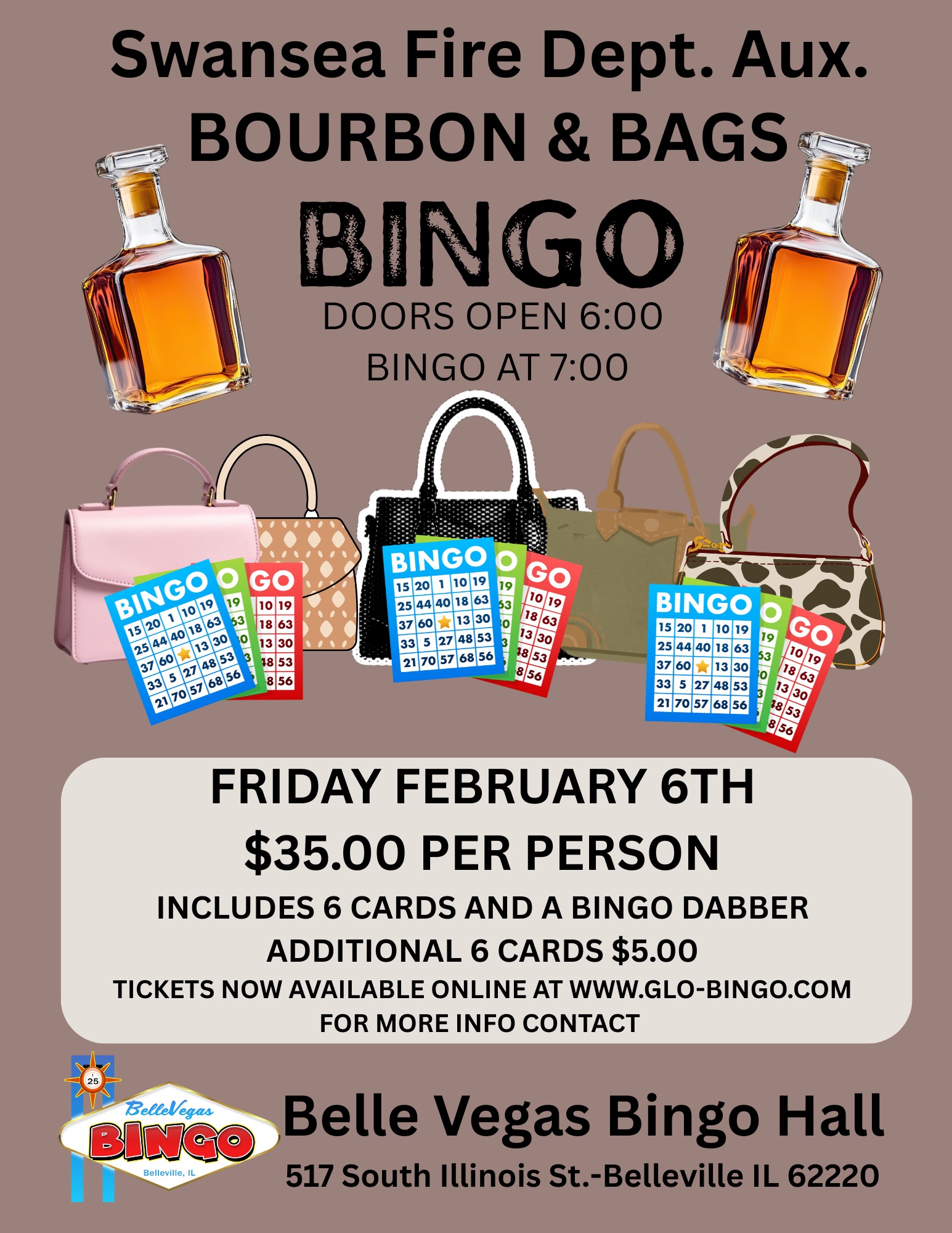 Swansea FD Ladies Auxiliary Bourbon & Bags Bingo