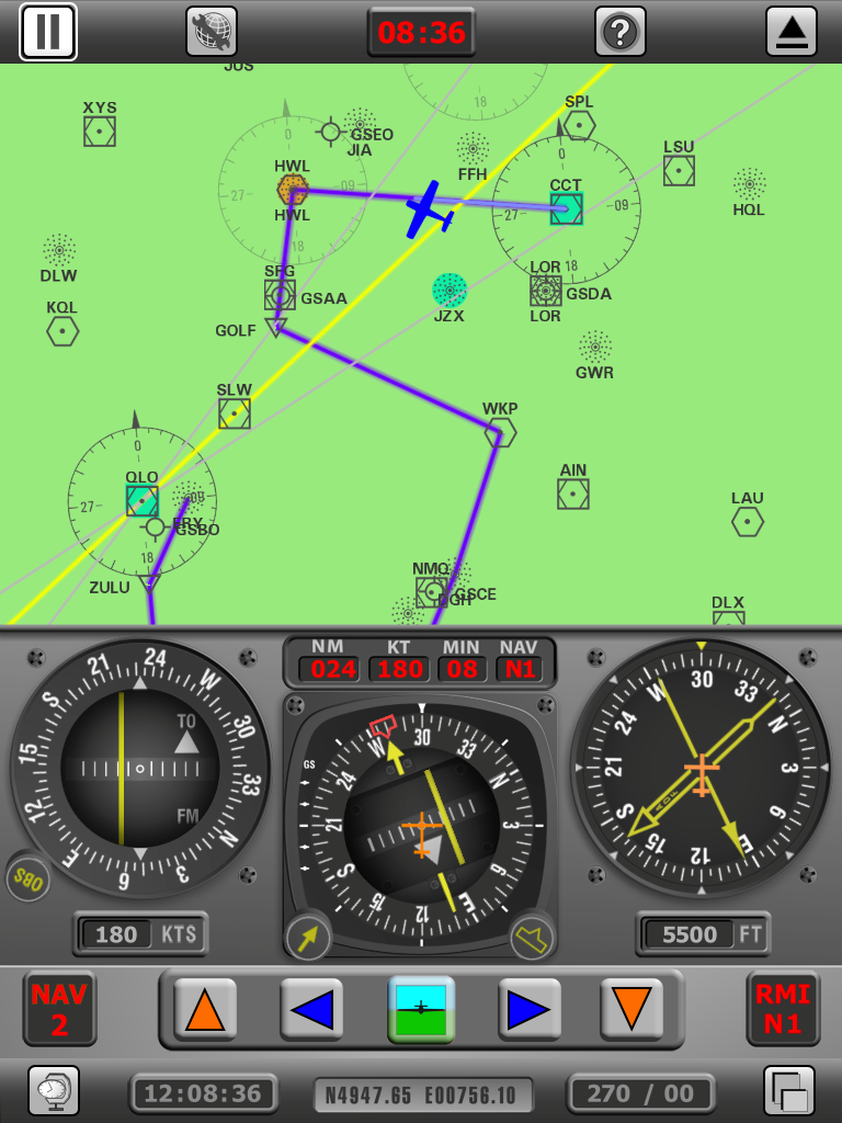 Radio Navigation Simulator - Instrument Navigation Trainer for Pilots