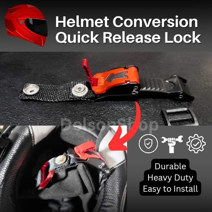 convert my motorcycle helmet to a quick release NICENEEDED Ratcheted Chin Strap Adapter, Helmet Buckle Kit, Helmet Accessories Stainless Steel Ratchet Helmet Clip Chin Strap Buckle [Economical Echo Quick Release Helmet Buckle