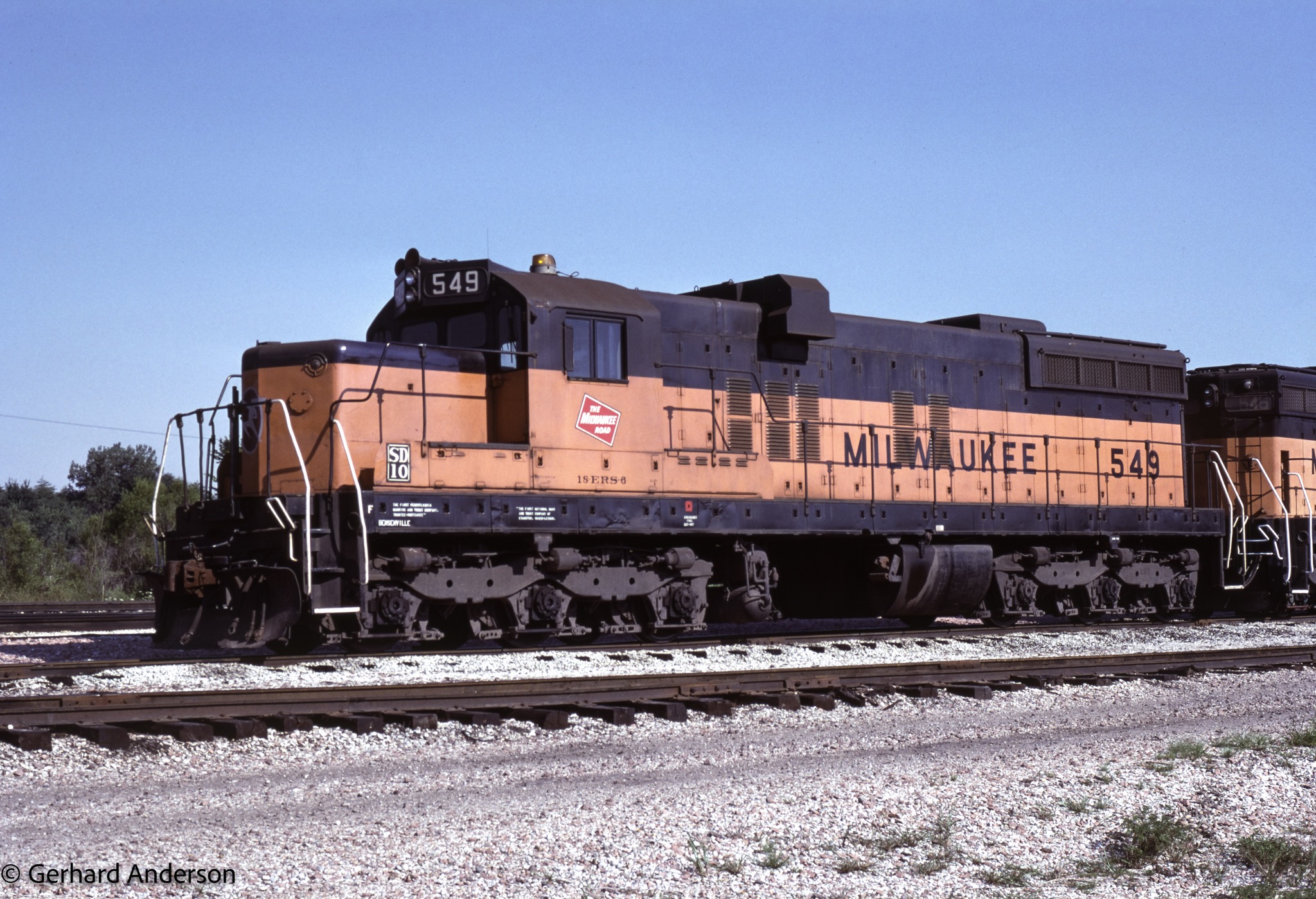 Milwaukee road sd10 locomotive spotted in Iowa