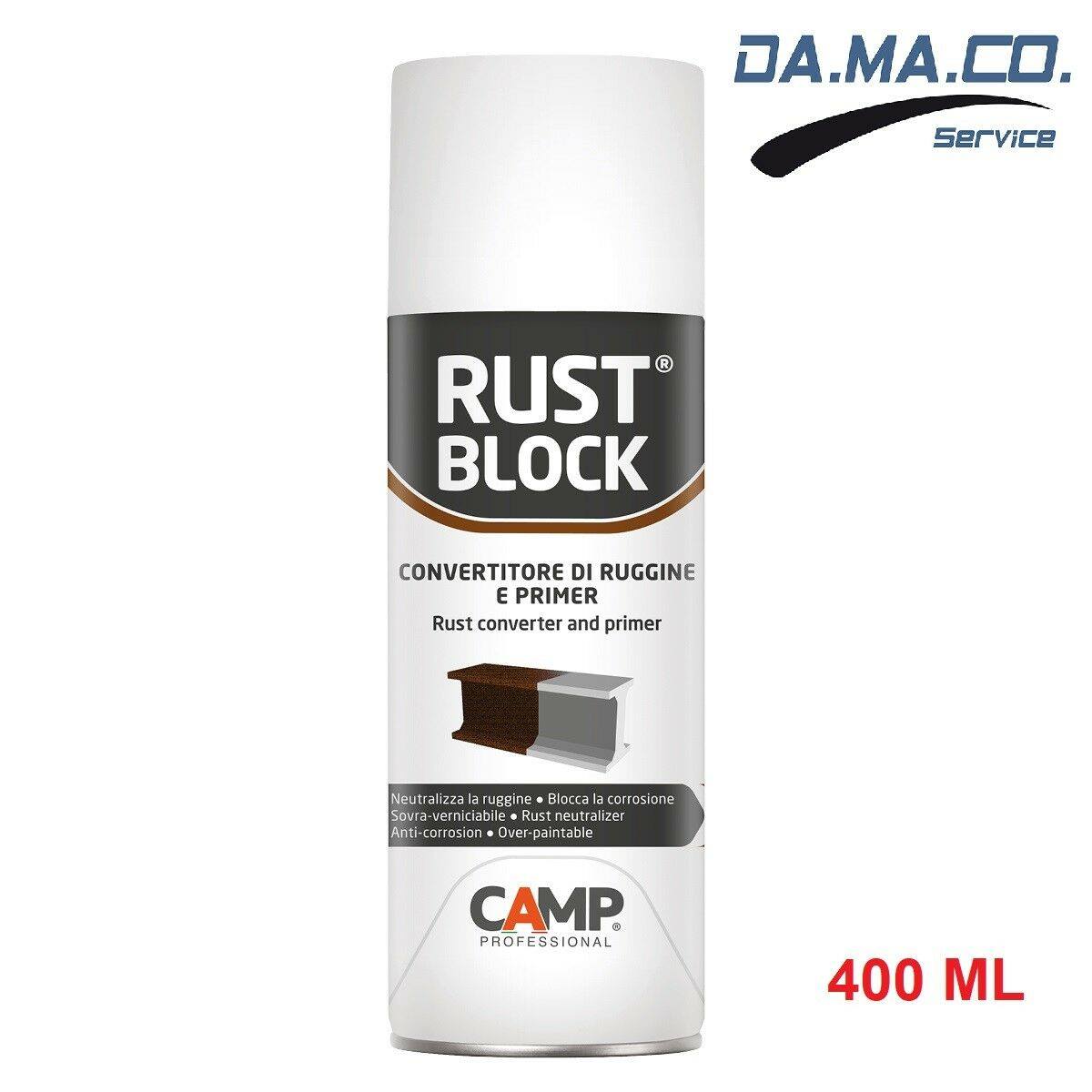 Damaco - CAMP RUST BLOCK SPRAY CONVERTITORE DI RUGGINE E PRIMER 400 ML ...