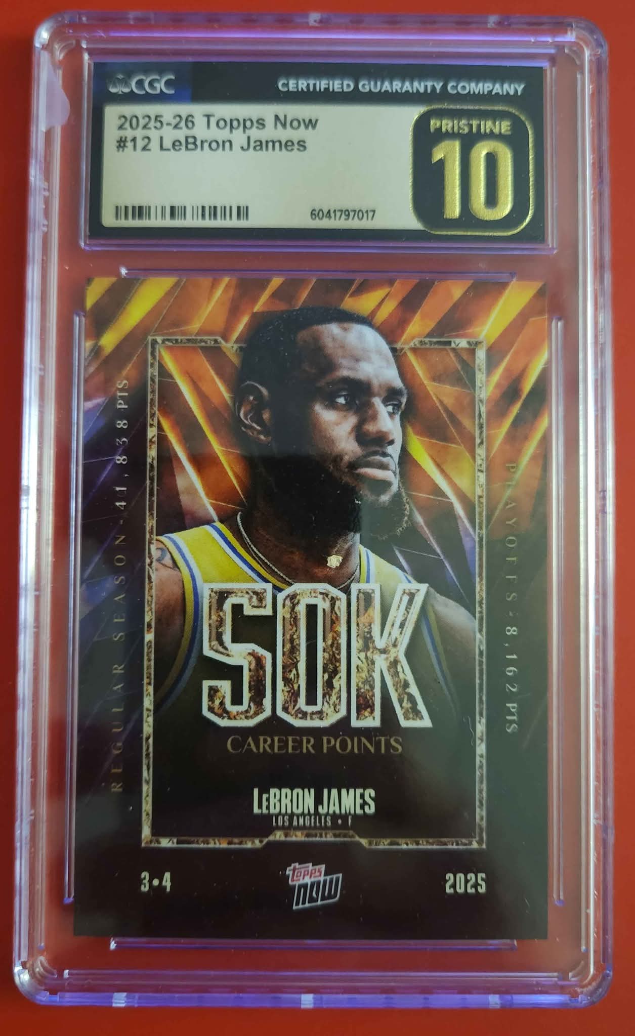 2025-26 Topps Now #12 LeBron James 50K career points graded by CGC 