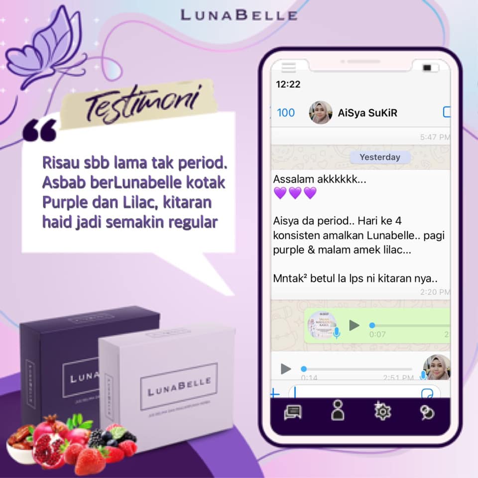 LunaBelle Kluang & Bp 🍇testimoni LunaBelle🍇 Period lancar dan teratur