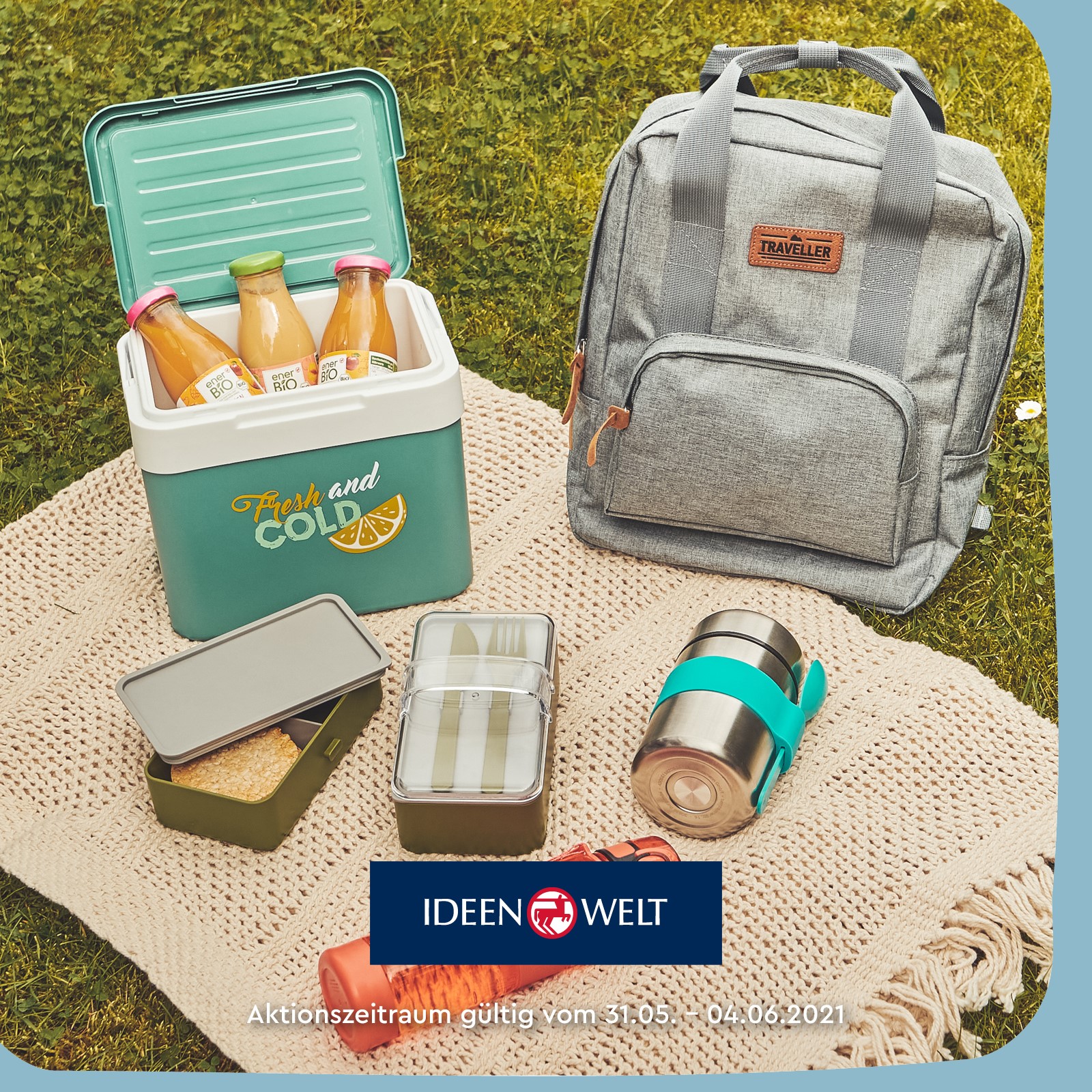 🌞 Die Sonne kommt raus, es wird wärmer! Zeit für ein Picknick.🍴🍍 Und damit auch alles was kühl besser schmeckt auch kühl bleibt, haben wir in der kommenden ROSSMANN Ideenwelt eine Mini-Kühlbox