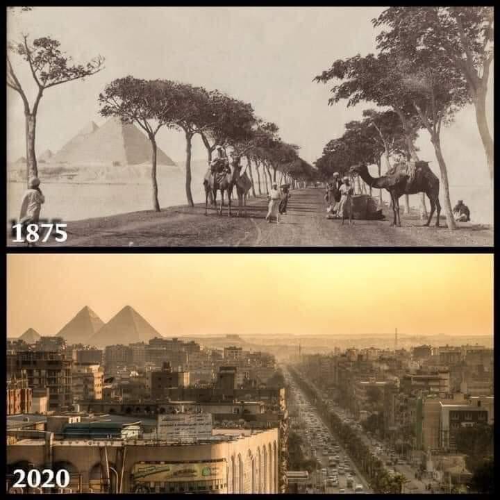 Ancient India - The Pyramids at Giza in 1875 and then 145... | Facebook