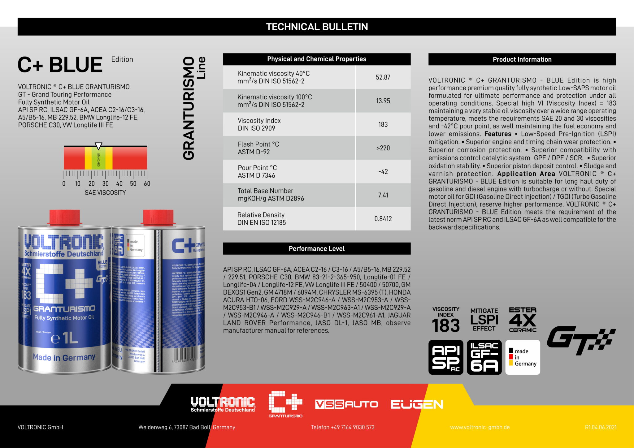 Voltronic - น้ำมันเครื่อง VOLTRONIC® C+ GRANTURISMO - BLUE Edition ...