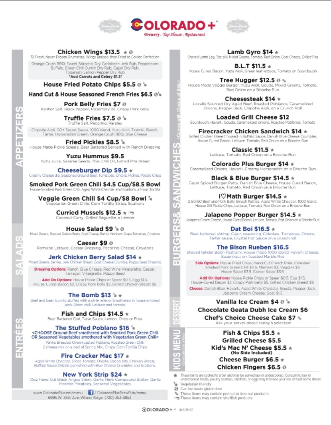 Colorado Plus - New food menu debuts TODAY! Come get The... | Facebook