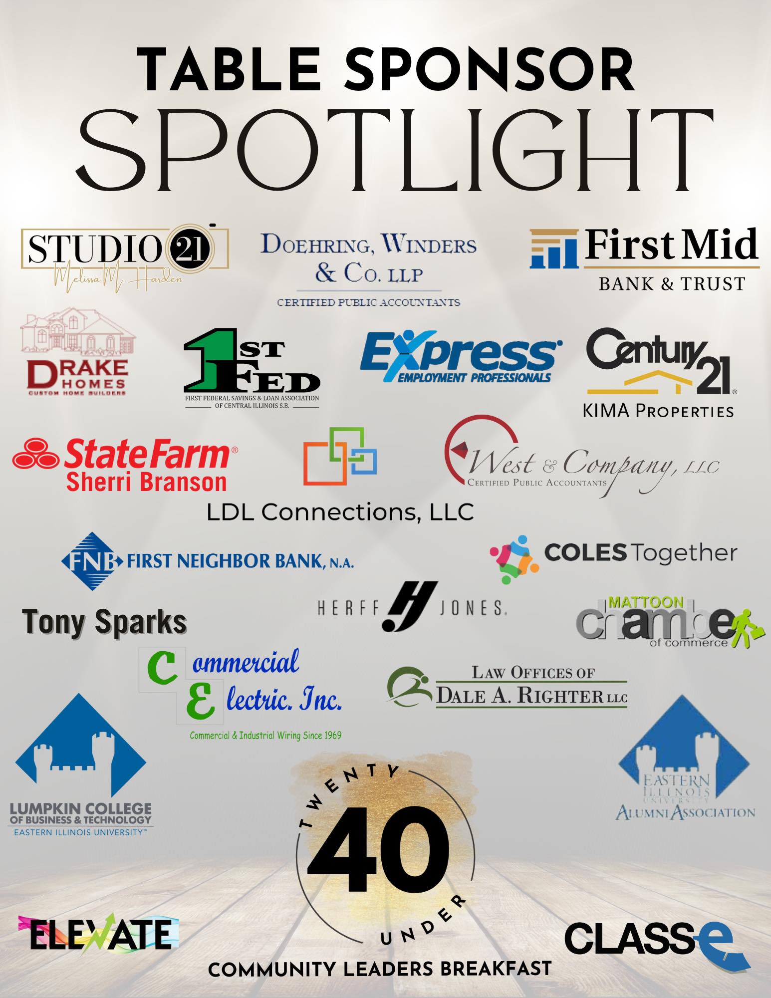 ClassE - Table Sponsor Spotlight Thank you to the following businesses ...