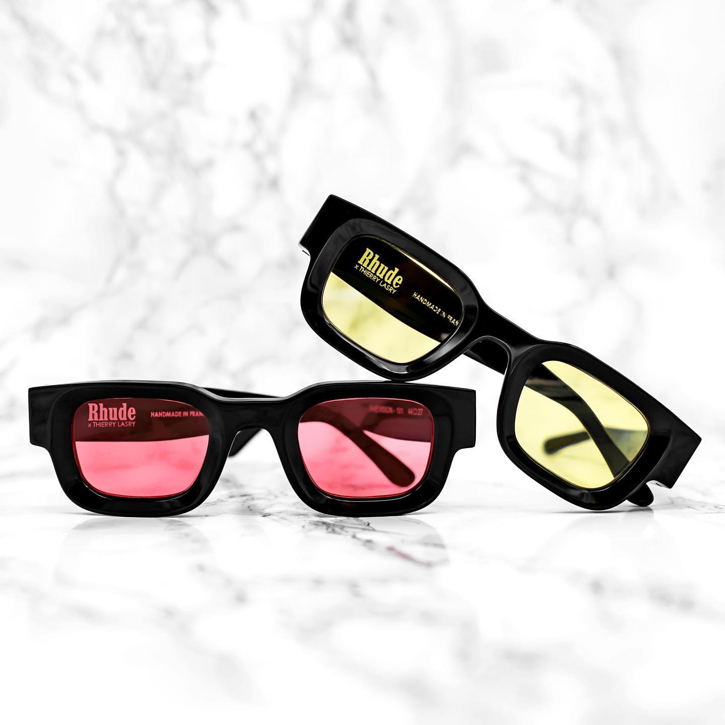 the RHUDE x THIERRY LASRY “RHEVISION” ? in Black Acetate w/ Red 