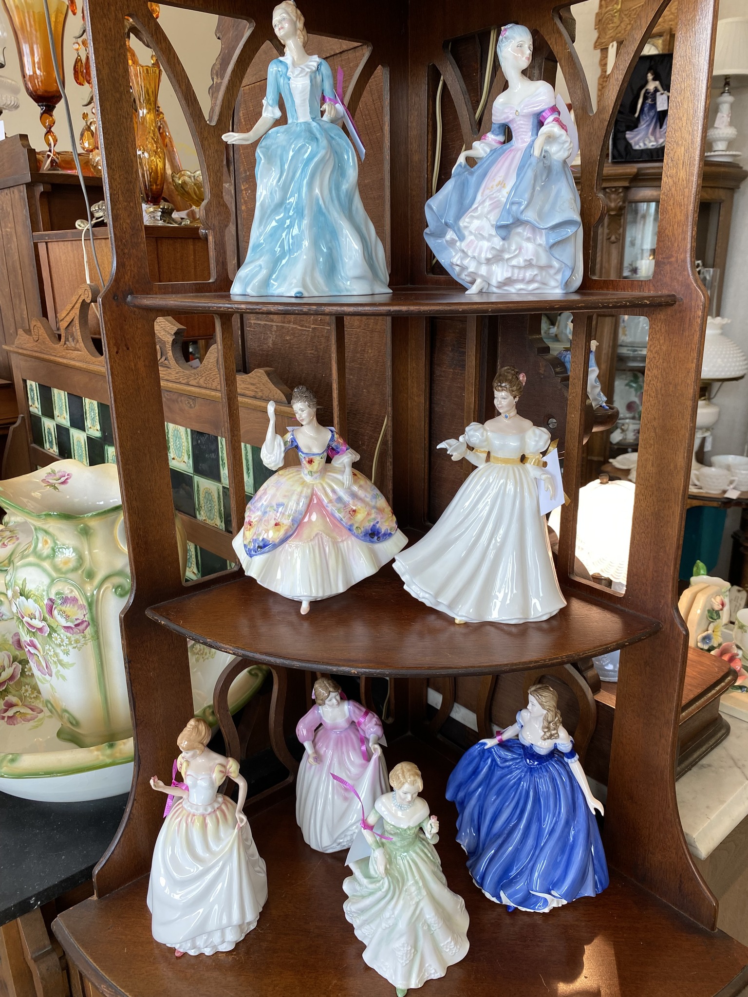 royal doulton figurines blue dress single ladies made in England Pictures may not reflect Size:48L Women's Black Work Dresses april pre order