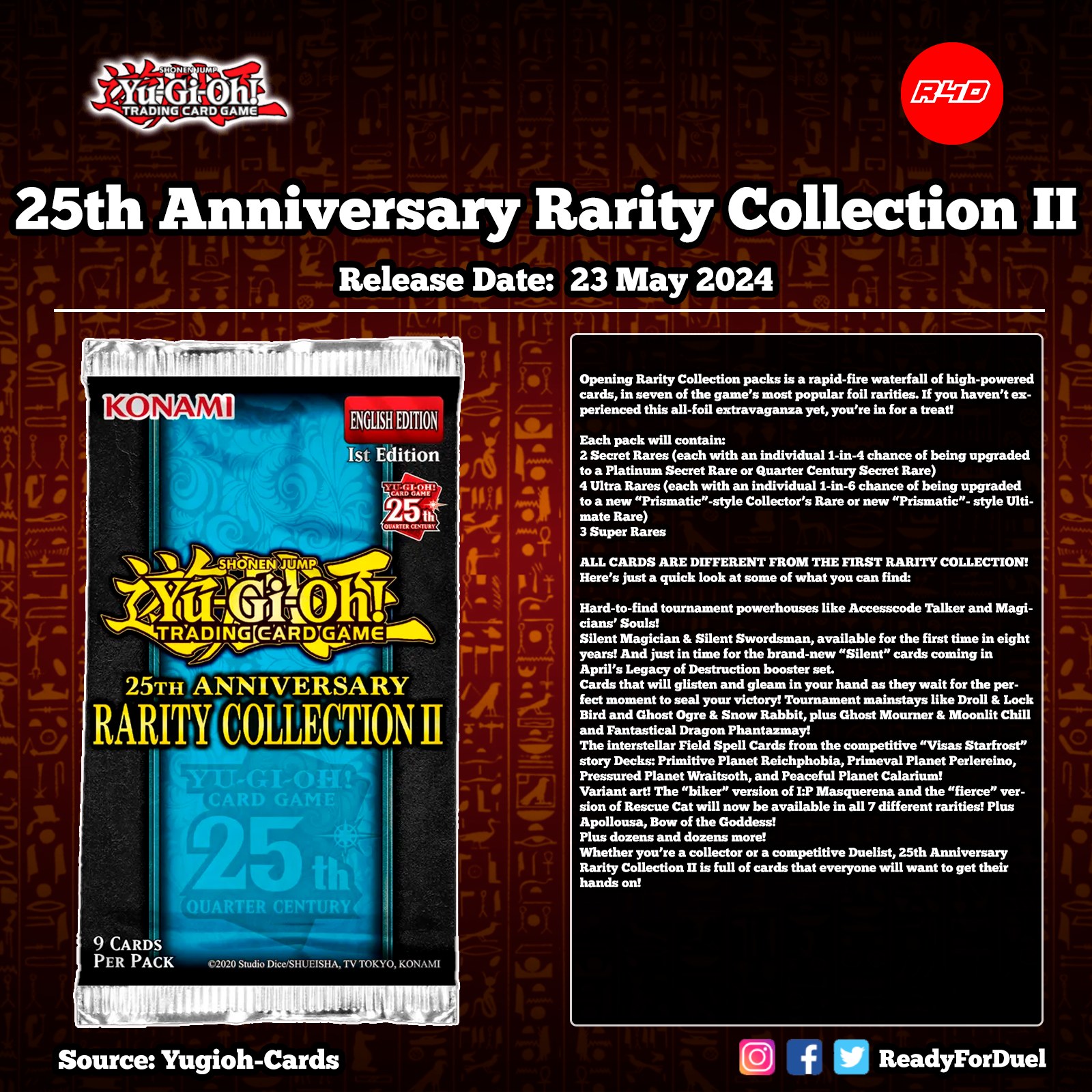 yugioh rarity collection 2 25th anniversary card list Yu-Gi-Oh! II Booster  Portals Games & Comics If you missed out on the first Rarity Collection KONAMI YU-GI-OH CCG: Booster Box: