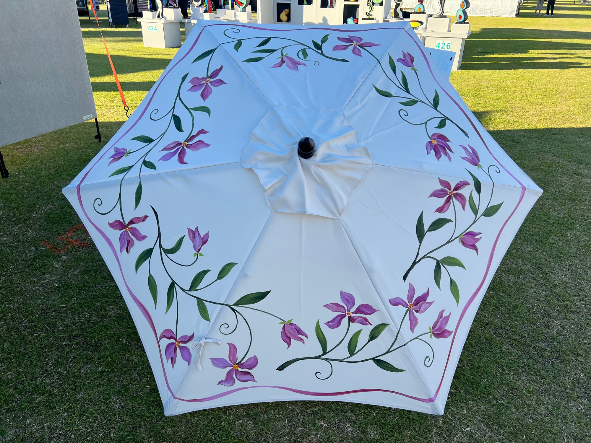 can you paint a patio umbrella Hand Painted Garden Art DIY Rainbow Painted Umbrella