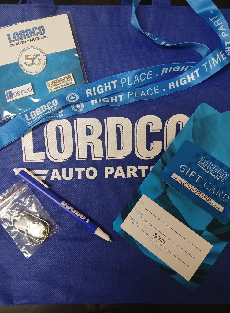 Item #12 Lordco auto parts GC value $25 LORDCO S AUTO PARTS DYの谷
