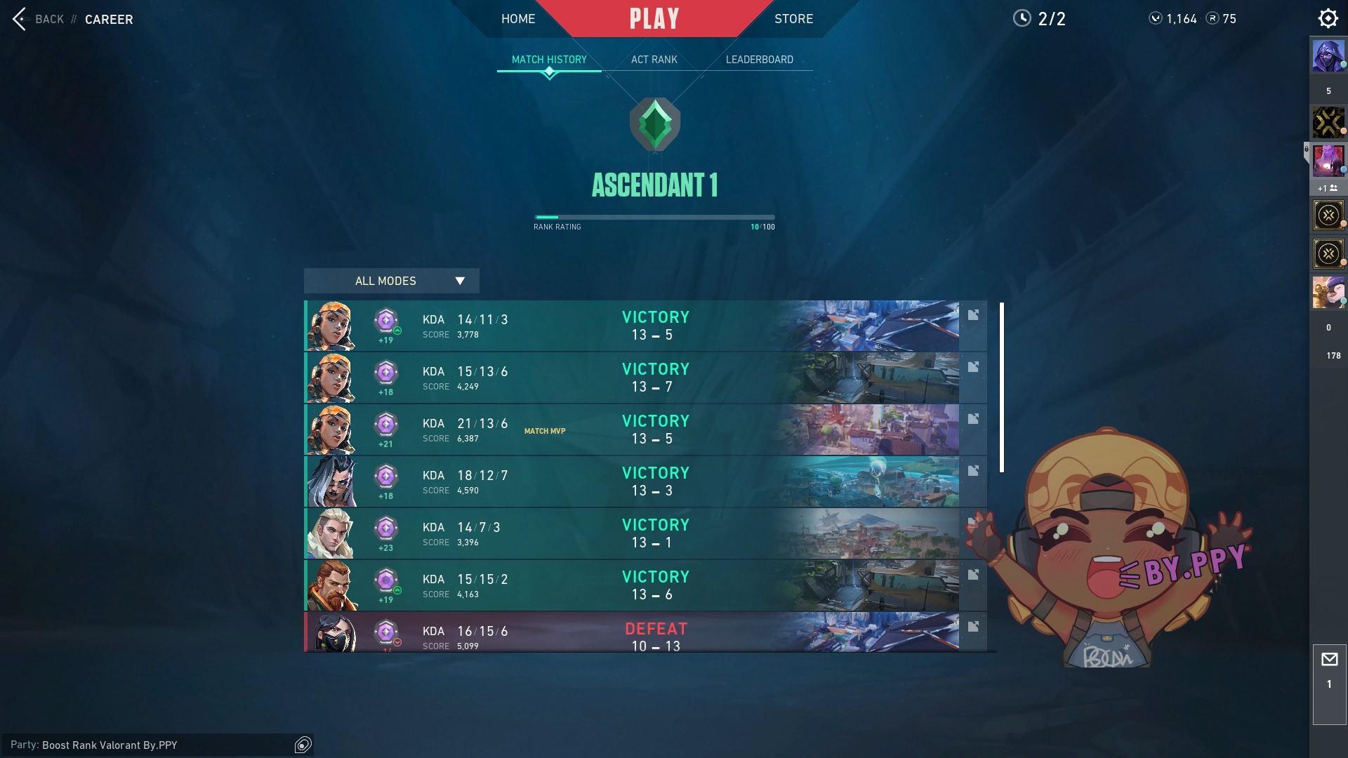 (618) Rank Dia III - Asc I... - Boost Rank Valorant By.PPY | Facebook