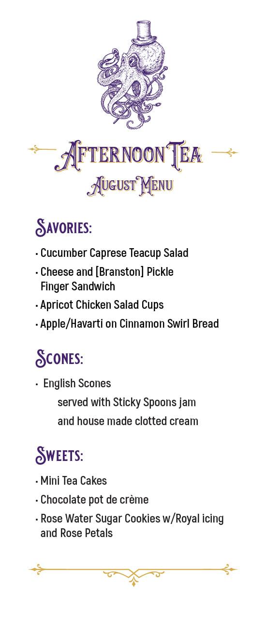 Apothica Teas - The August Afternoon Tea menu is ready!...