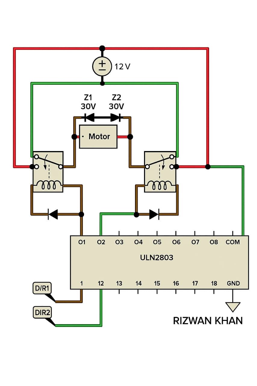 Rizwan - ULN2803 IC and two relays. Power Supply: The circuit is ...
