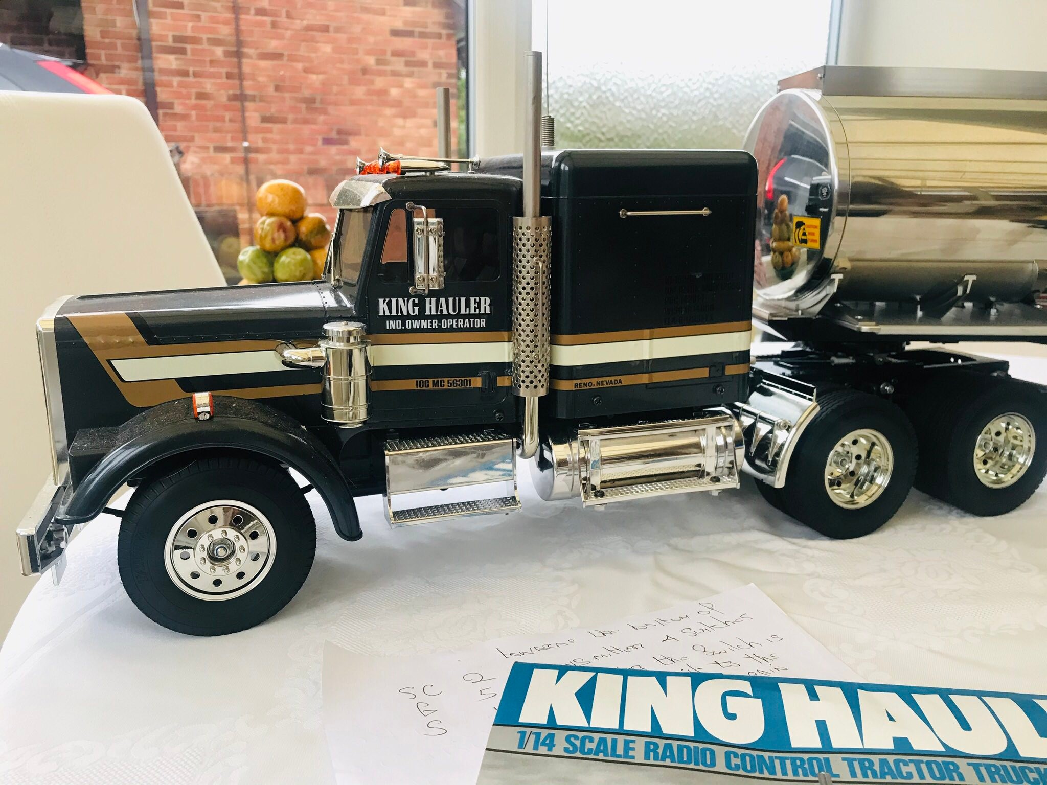 Still for sale Tamiya King Hauler , fuel tanker trailer £450