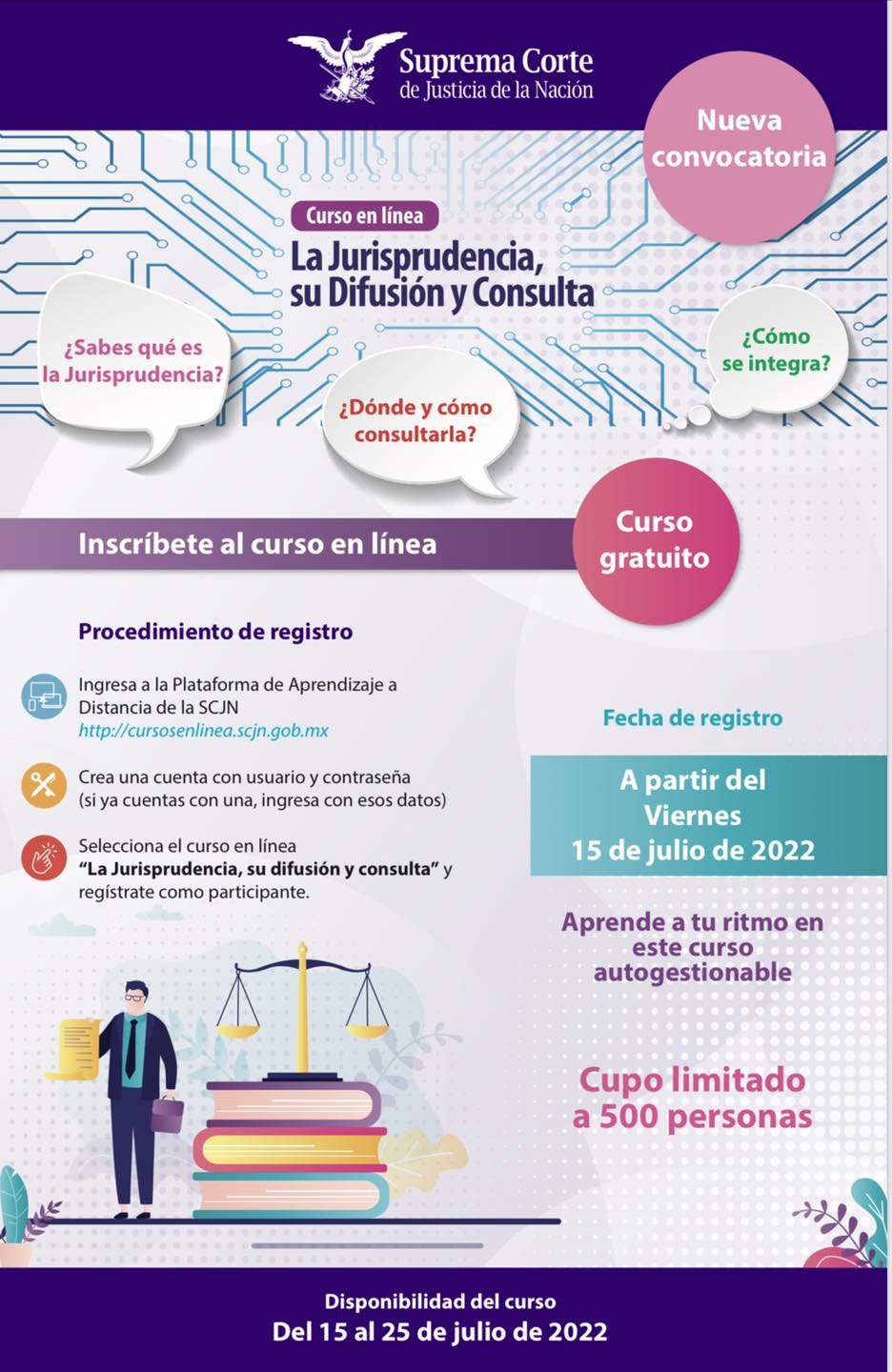 Suprema - 📌¡Se abren inscripciones! 🔵La Jurisprudencia, su difusión y ...