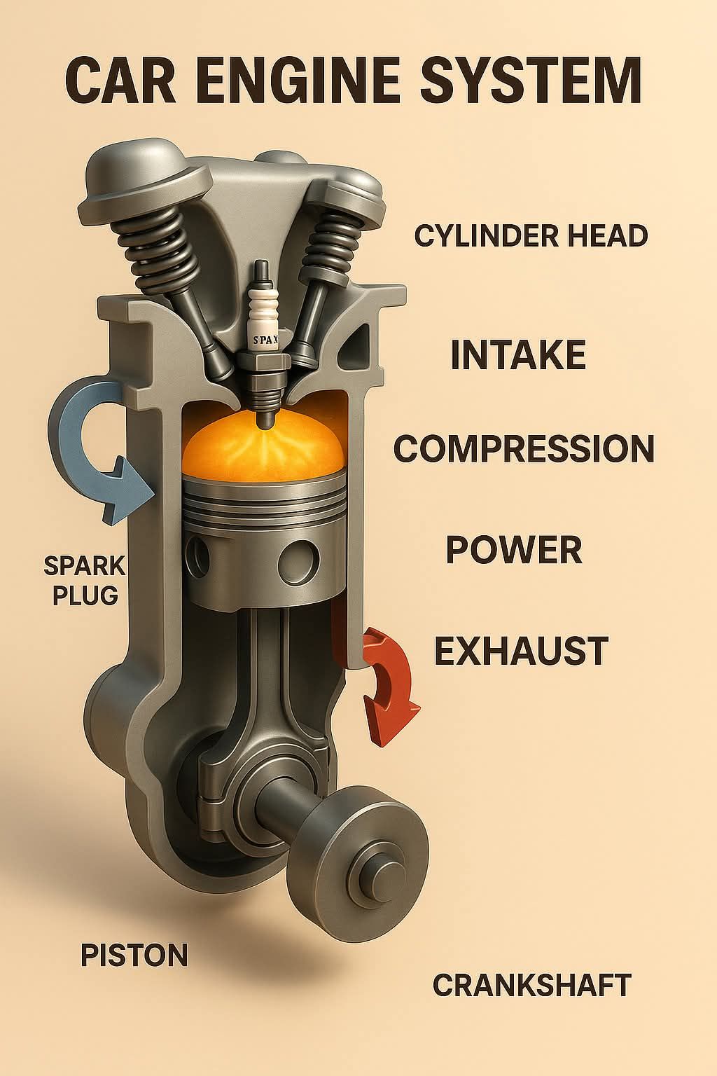 Mechanical Parts Knowledge | The image illustrates the key components ...