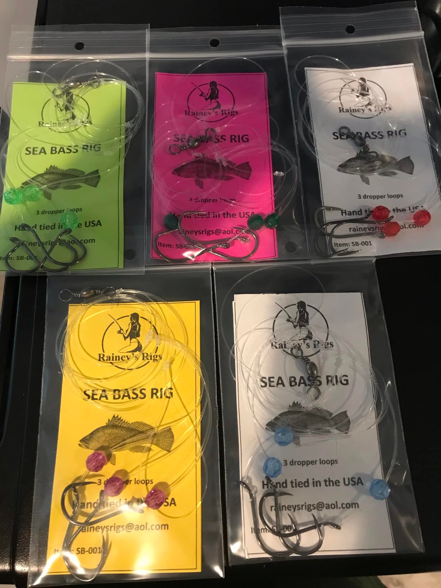 Rainey's Rigs - SEA BASS RIGS These are triple hook rigs...