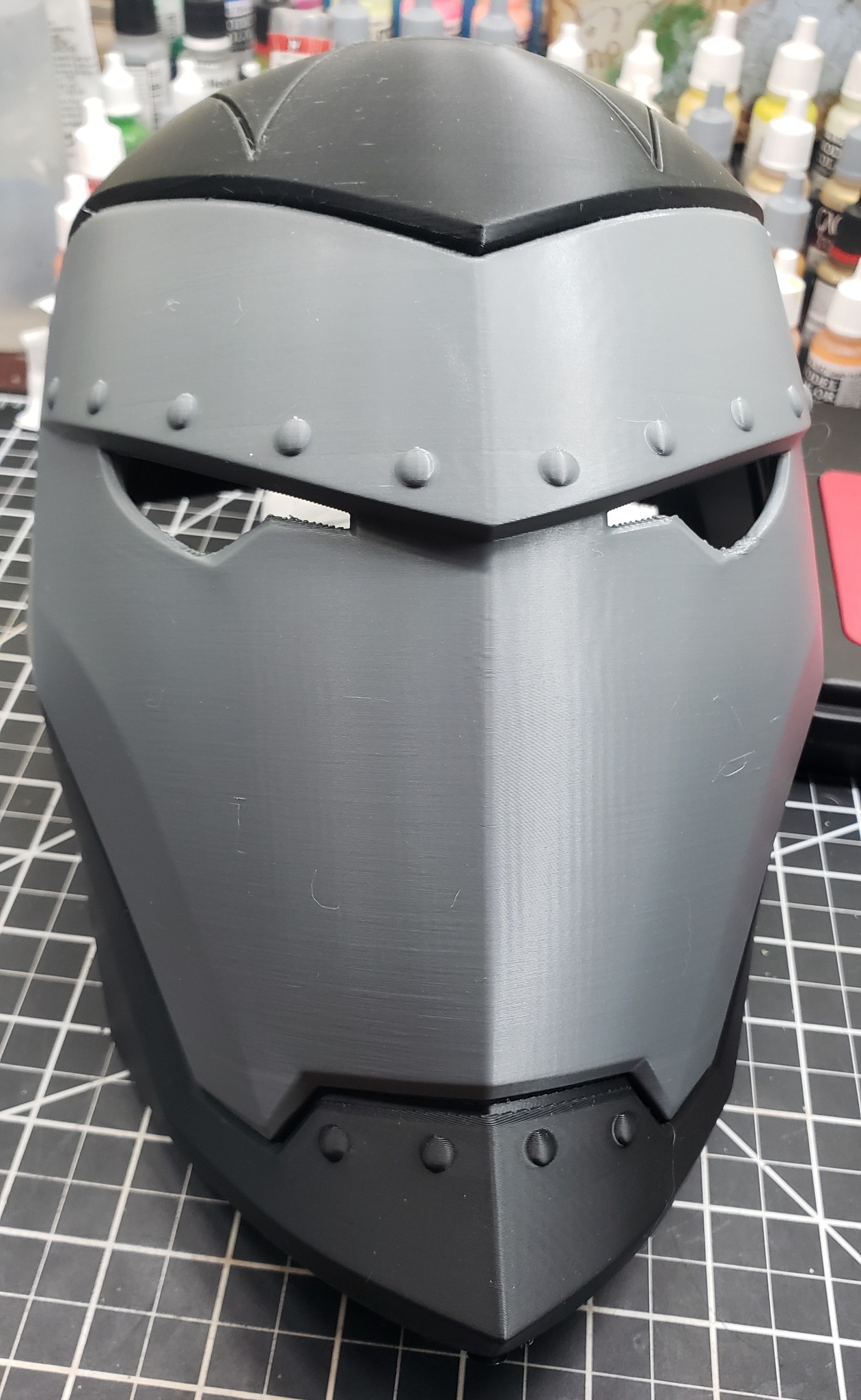dark gray iron man helmet Infamous  Nikko Industries edge marvel of technology CUSTOM IRON MAN Dr. Doom