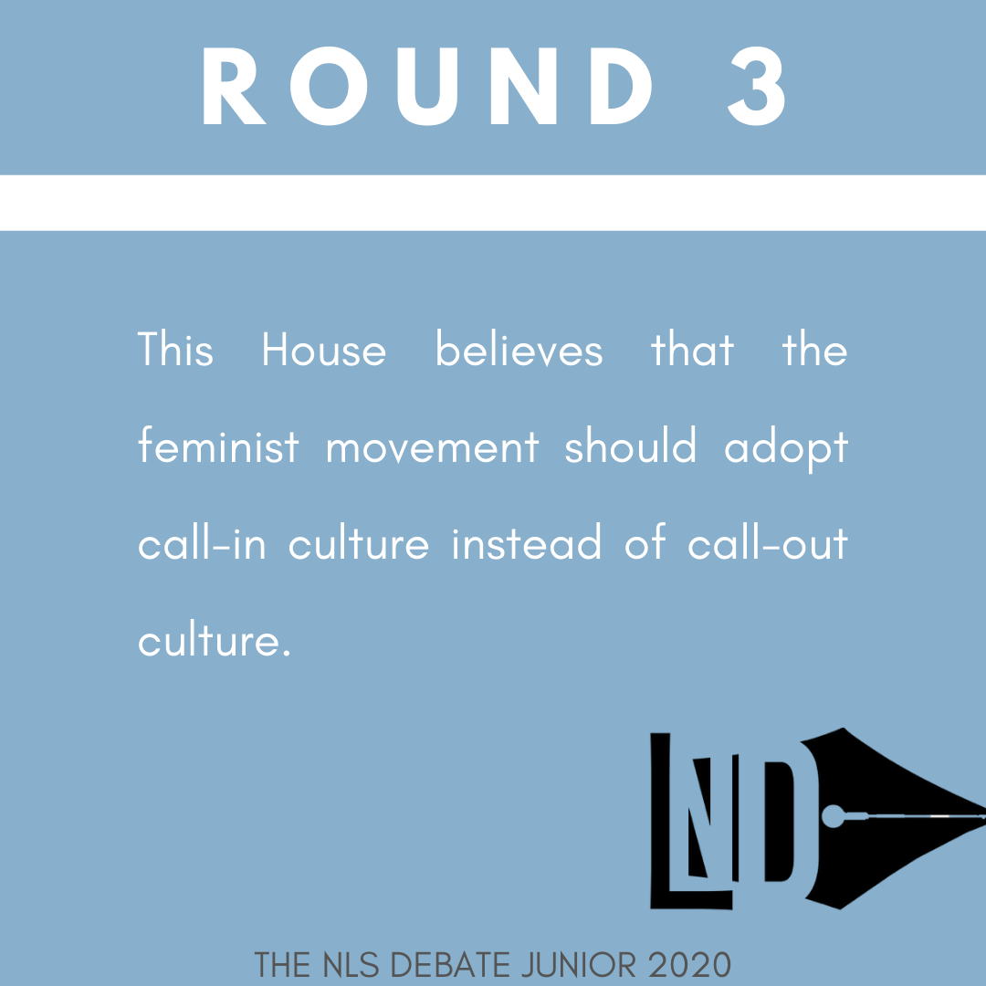 NLS Debate Junior - The motion for Round Three is now out! Please note ...
