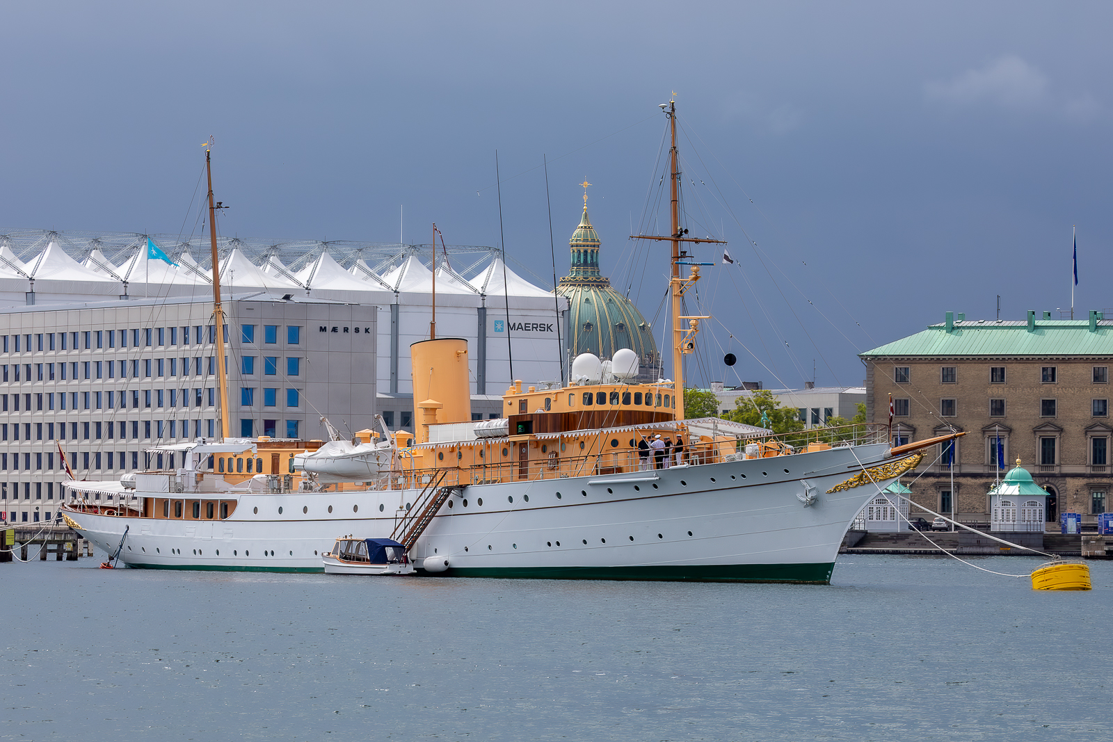 The Danish Royal Yacht Dannebrog at the Anchorage at Holmen in 