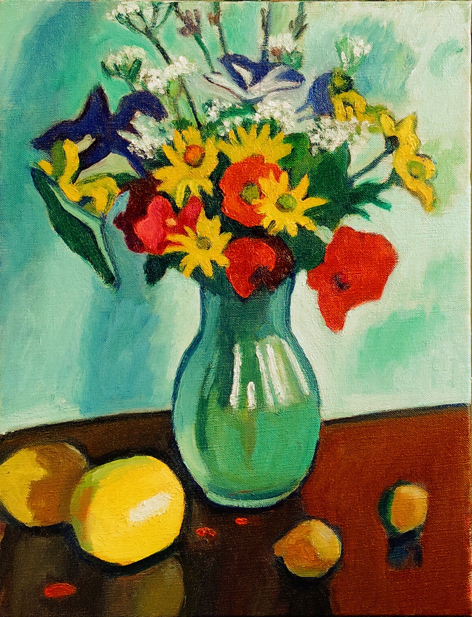 グラスのある静物 ( 2 ) ] 22 x 17 cm 紙にインク墨と水彩 2024 花見
