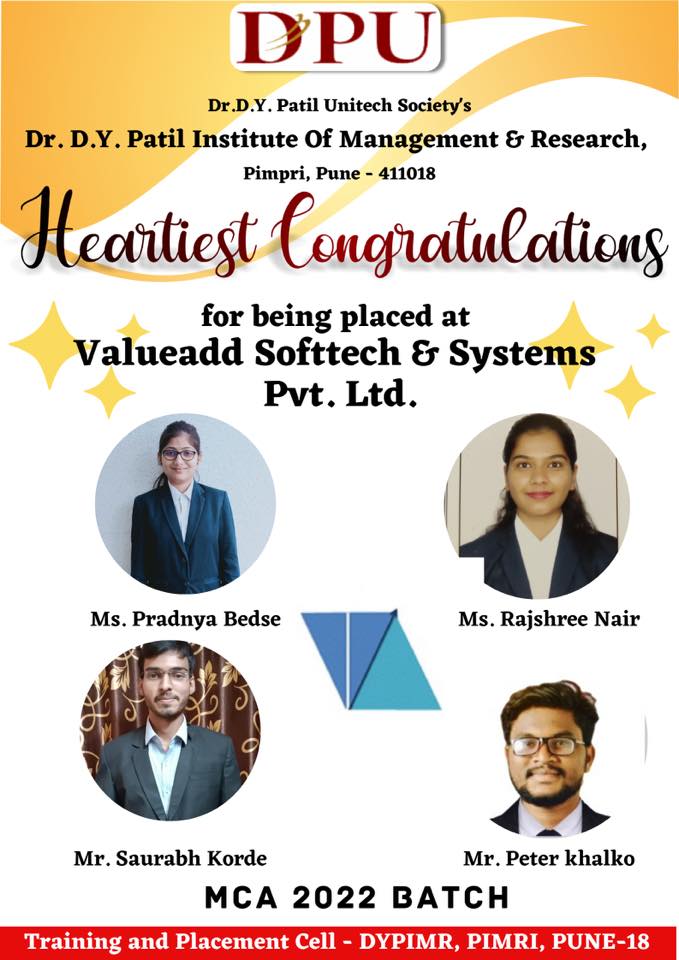 Heartiest Congratulations our to MCA students Ms. Pradnya Bedse Ms ...