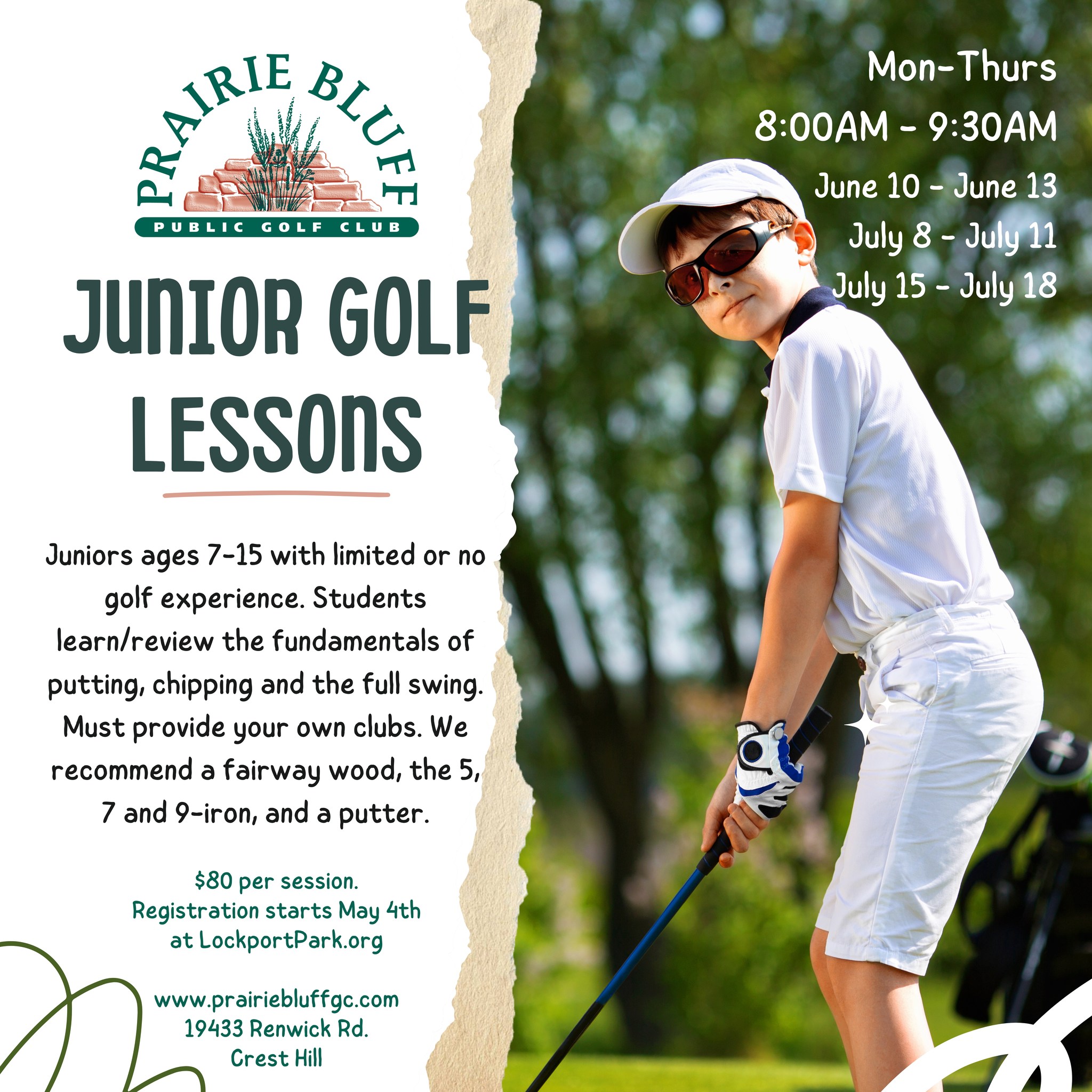 Junior golfers in action